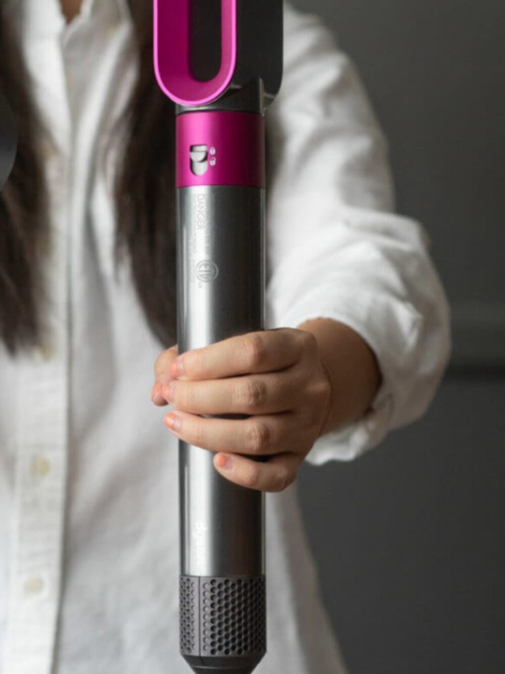First-generation Dyson Airwrap™ styler blow dryer -- color: Nickel/Fuchsia